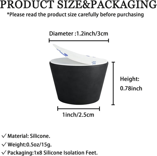 1.2" Silicone Non-Skid Speaker Pads-8Pack, Adhesive, for Small Speakers, Turntable, Subwoofer Isolation Feet, Reduced Resonance & Vibration