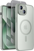 Designed for iPhone 13 Case, Compatible with MagSafe, with Privacy Screen Protectors X2, [Camera Protection] [15FT Military Drop Protection] Shockproof Phone Case, 6.1", Calke Green