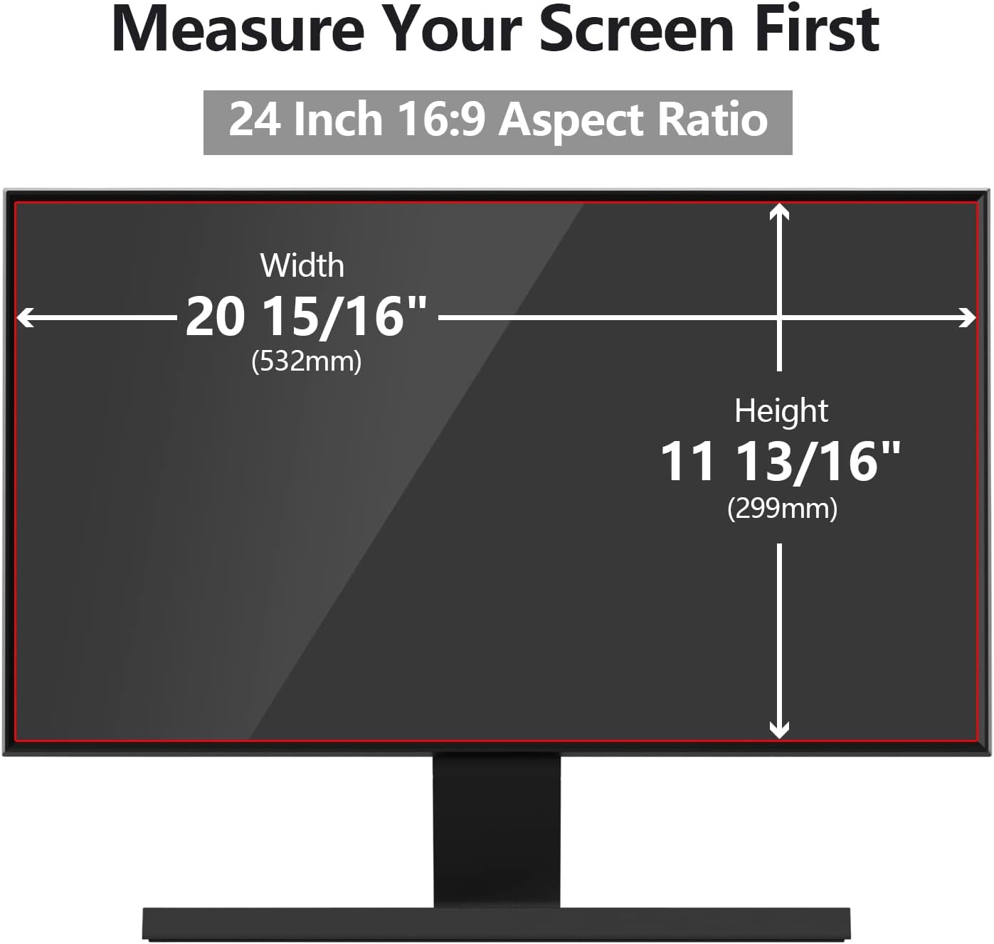 [5 Pack] 24 Inch Computer Privacy Screen Protector for 16:9 Widescreen Monitors-Anti-Glare & Blue Light Filter,Anti-Spy Film,Reduces Eye Strain (Fits Most Desktop Screens)