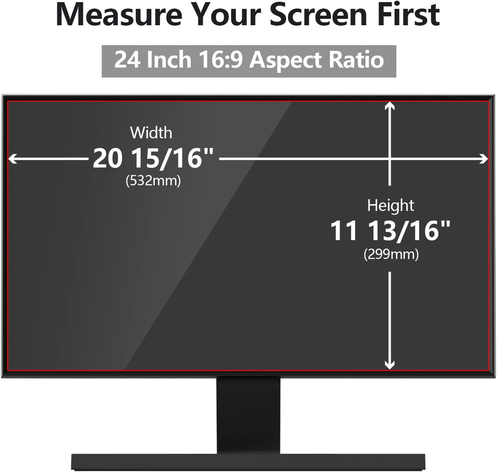 [2 Pack] 24 Inch Computer Privacy Screen Protector for 16:9 Widescreen Monitors-Anti-Glare & Blue Light Filter,Anti-Spy Film,Reduces Eye Strain (Fits Most Desktop Screens)