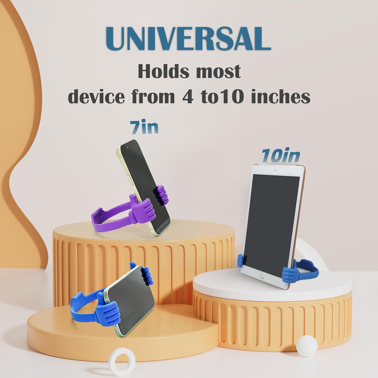 Honsky Thumbs-up Cell Phone Stand Holder, Tablet Stand Cradle for Desk Desktop Smartphone Cellphone Mobile Phone Tablets - Universal Adjustable Flexible, Light Red