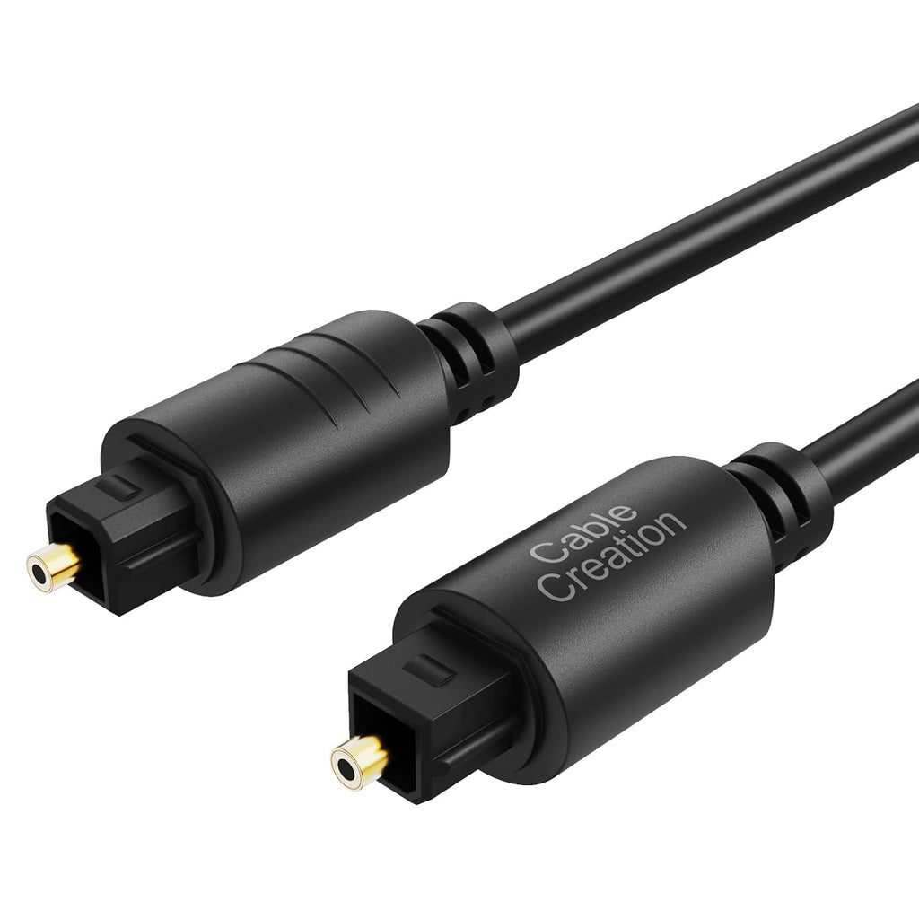 CableCreation 24FT Digital Fiber Optical Toslink Cable Gold Plated for Home Theater, Sound Bar, TV, PS4, Xbox, VD/CD Player,Blu-ray Players,Game Console& More,Black