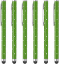 PATIKIL Stylus Pens for Touch Screens, 6 Pcs High Precision Universal Bling Stylus Crystal Metal Capacitive Pen for Touch Screen Devices Phone Tablets Laptop, Green