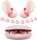 Ear Plugs for Sleeping Noise Cancelling, 45dB Reusable Silicone Ear Plugs for Concert, 8 Tips Earplugs for Noise Reduction, Hearing Protection Earplugs for Sleep, Concert, Snoring, Work, Pink