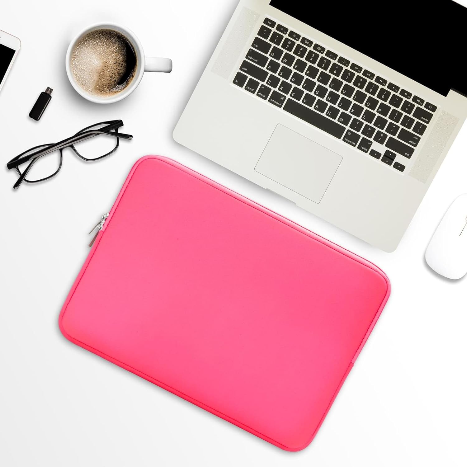 RAINYEAR 16 Inch Laptop Sleeve Protective Soft Case Padded Zipper Cover Specially Compatible with 16" MacBook Pro/Max M1 M2 M3 M4 A2141 A2485 A2780 A2991 A3403 A3186 (Bright Pink, Upgraded Version)