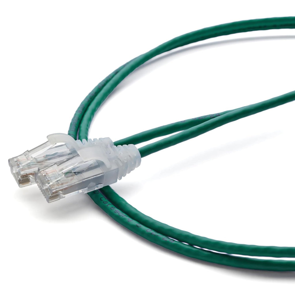 TRUECABLE Cat6 Component Rated Patch Cable, Unshielded (U/UTP), 2ft, Green, 28AWG Solid Copper, Snagless 10G High-Speed Ethernet Cable, PoE++ 4PPoE 100W, UL Listed, RoHS-3, 1 Pack