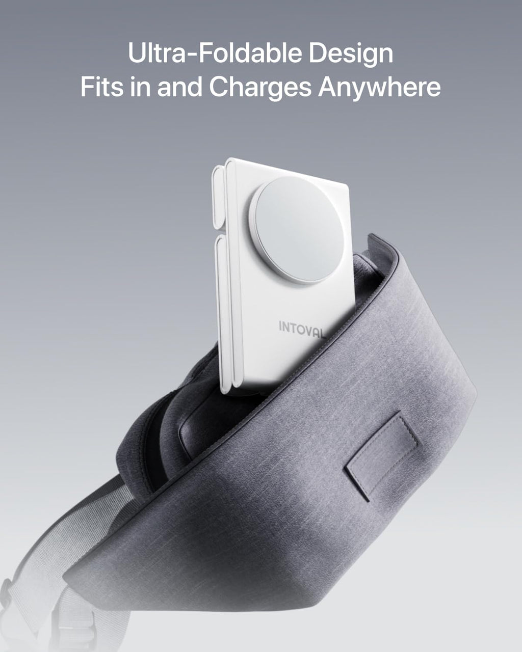 Intoval 3-in-1 Magnetic Charging Station, Travel Foldable Charging Dock for Magsafe iPhone 16 to 12(Plus/Pro/Pro Max), Apple Watch and AirPods, Desk and Bedside Trio Magnetic Stand (M5, White)