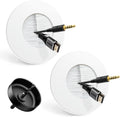 in Wall Cable Management Kit for Wall Mounted TV, Slim Round Wall Cable Pass Through with Hole Saw Drill Attachment for Easy Installation, White 2-Pack