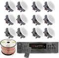 Vaiyer Home Theater System Kit, 6-Channel 6000 Watts Bluetooth Amplifier with 5.25" 12 Qty of 175 W Each in-Wall in-Ceiling Frameless Speakers & 16 Gauge 500 ft Speaker Wire Surround Sound System