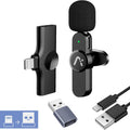 Wireless lavalire Microphone, Clip on Microphones, Hi-Fi Audio, Wireless Mic A3, for iPhone 7-14, Laptop, Zoom Meeting, Video Recording, tiktok