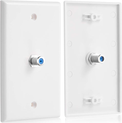 1-Port TV Cable Wall Jack F Connector Coax Video Jack Single Gang Wall Plates (Blue, 16 Pcs)