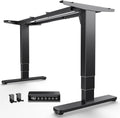 HUANUO Electric Standing Desk Frame with 3-Stage Adjustable Desk Legs, Brushless Motor, and 220 lbs Max Load, Home Office Height-Adjustable Desk Frame for Max 43.31″ x 86.61″ Desktop, Frame Only