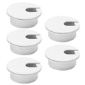 5 Pcs Desk Grommet 1-3/8" / 35 mm, Desk Cord Hole Cover, Cable Grommet ABS Plastic, Desk Hole Grommet for Home & Office Pc, Detachable Cable Cord Organizer-White