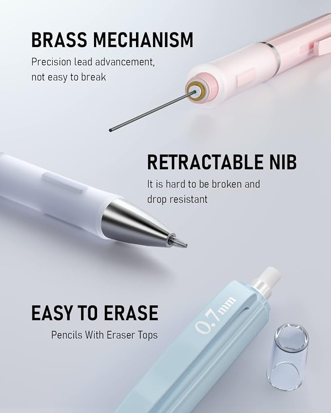 Nicpro 6PCS Pastel Mechanical Pencil Set - Image 4
