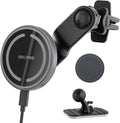 OHLPRO Compatible with MagSafe Car Mount for iPhone 16, Magnetic Wireless Car Charger with Extended Arm, Never Block Vents for iPhone 15/14/13/12 Serie, 15W Fast Charging Mag Safe Phone Holder, Grey