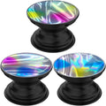3 Pack Fashionable Clear Glitter Expandible Collapsible Moblile Phone Grip Stand Holder for Smartphones and Tablets Cell Phone Accessory- 2 (Gradient Colorful Glitter Blue Pink)