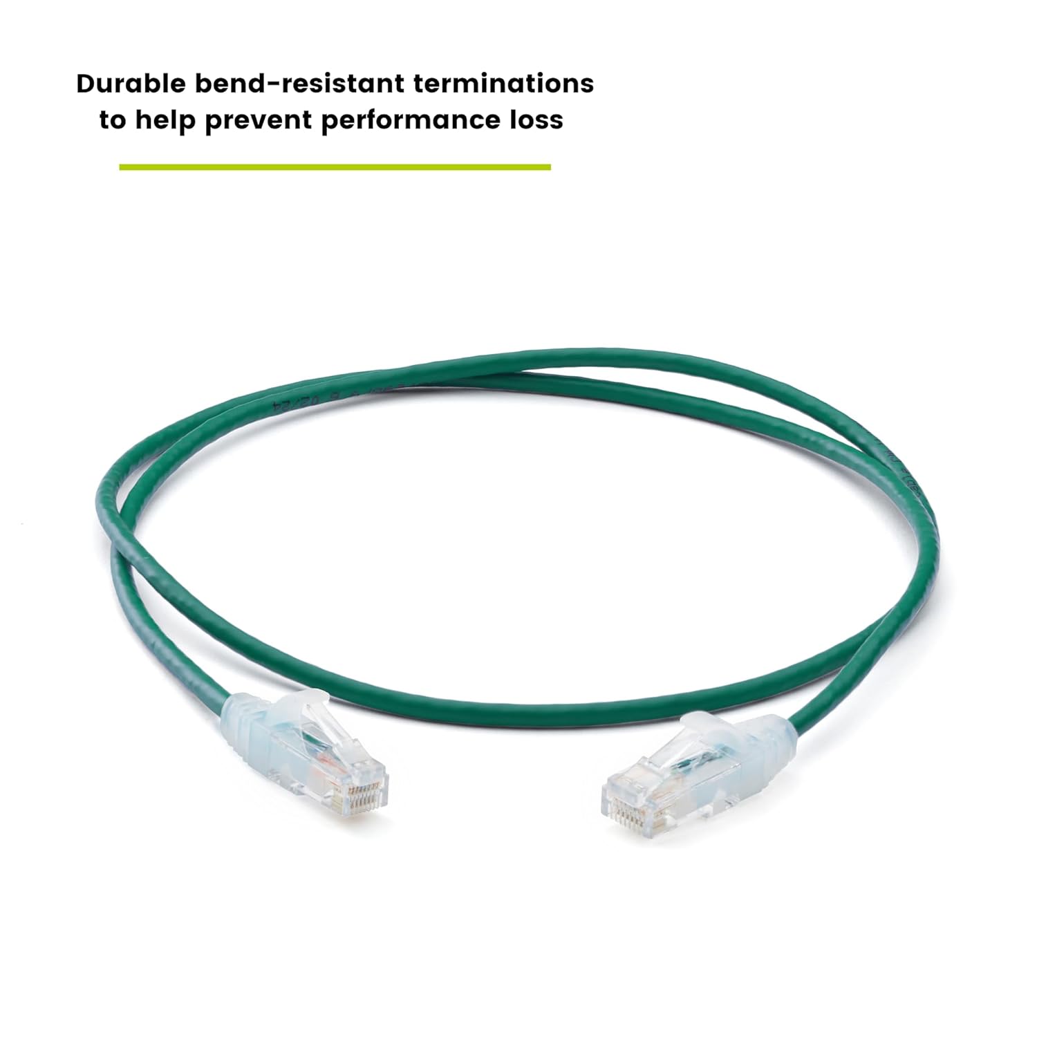 TRUECABLE Cat6 Component Rated Patch Cable, Unshielded (U/UTP), 2ft, Green, 28AWG Solid Copper, Snagless 10G High-Speed Ethernet Cable, PoE++ 4PPoE 100W, UL Listed, RoHS-3, 5 Pack