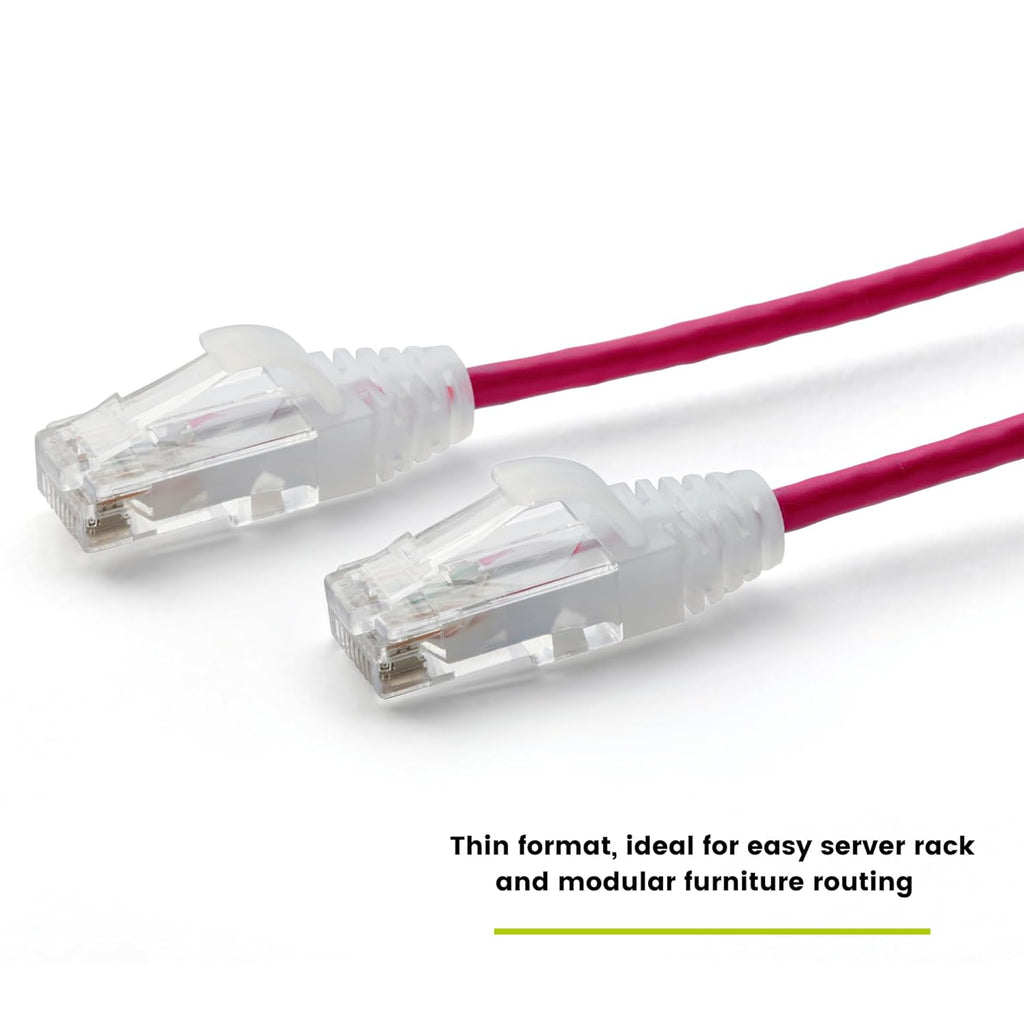 TRUECABLE Cat6 Component Rated Patch Cable, Unshielded (U/UTP), 3ft, Red, 28AWG Solid Copper, Snagless 10G High-Speed Ethernet Cable, PoE++ 4PPoE 100W, UL Listed, RoHS-3, 5 Pack