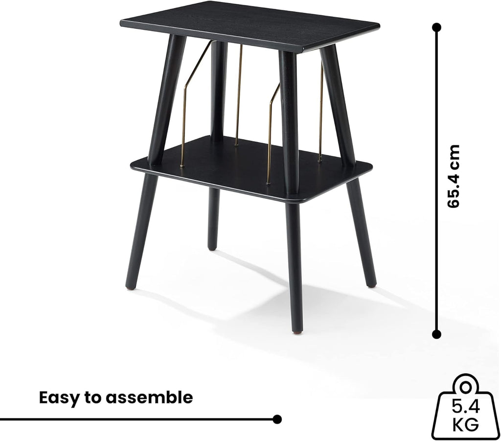 Crosley Manchester Record Player Stand, Media Console with Vinyl Storage, Modern Home Organizer, Black