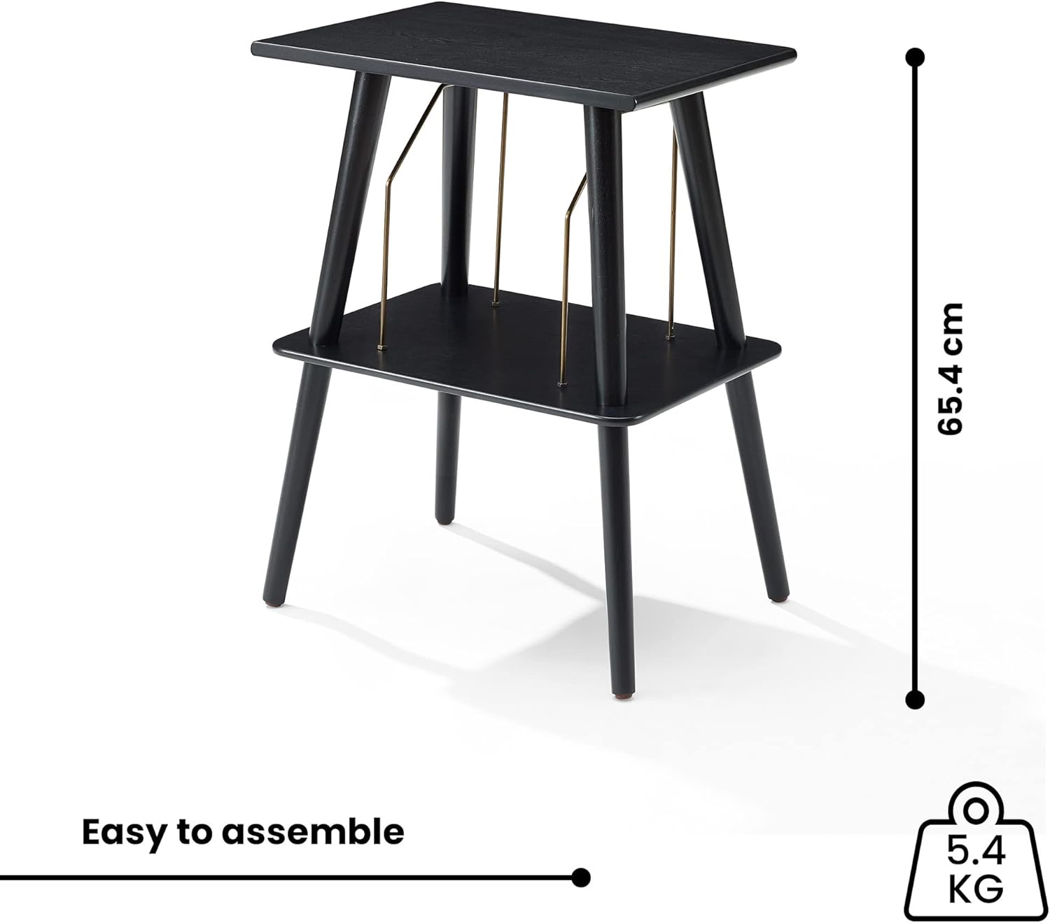 Crosley Manchester Record Player Stand, Media Console with Vinyl Storage, Modern Home Organizer, Black