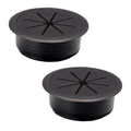 2 Pcs Desk Grommet 2-1/16" / 53 mm, Desk Hole Cover for Cables Black, Cable Grommet ABS Plastic, Desk Hole Grommet for Home & Office Pc, Detachable Cable Cord Organizer