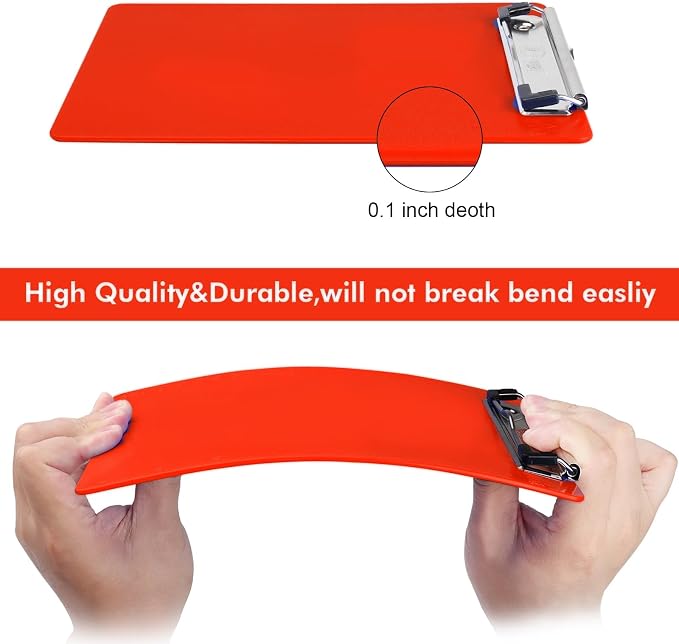 Red Nursing Clipboard with Pen Holder, Plastic Clip Boards 8.5x11 Heavy Duty - Image 4