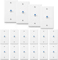 1-Port TV Cable Wall Jack F Connector Coax Video Jack Single Gang Wall Plates (Blue, 16 Pcs)