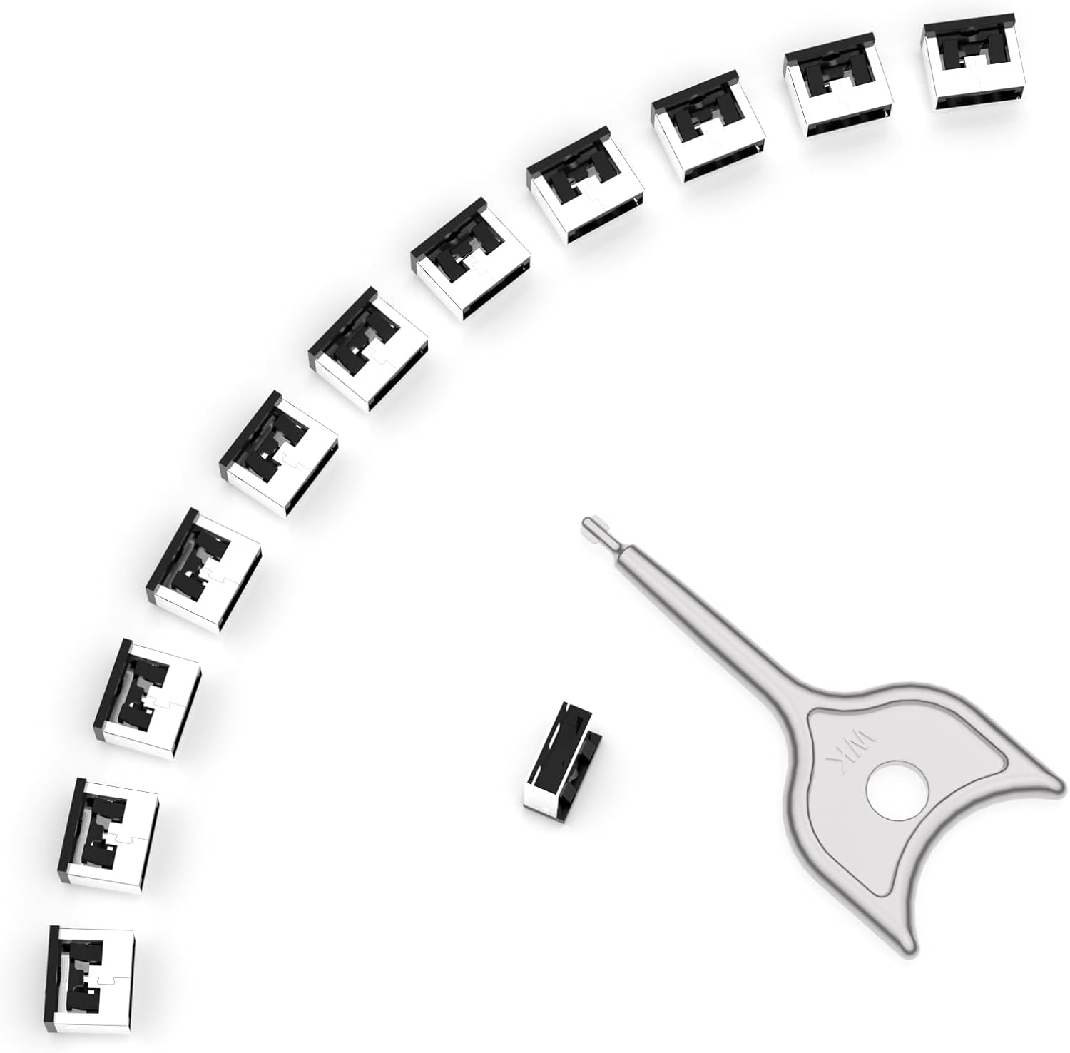 12PCS USB Metal Port Lock Blocker with 1 Key - Secure USB-A Port Protector for PC/Laptop, Anti-Theft Data Security Lock, Dust & Moisture Proof Cover, Removable Type-A Connector Black