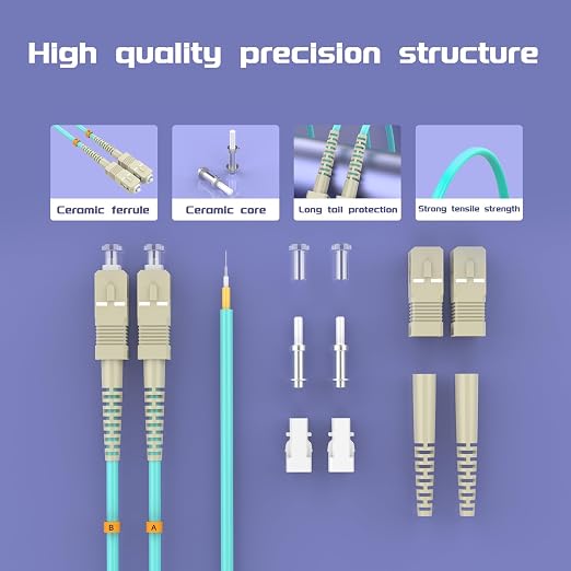 Fiber Patch Cable 49/15meters SC/UPC to SC/UPC OM3 10Gb/Gigabit MultiMode - Image 4