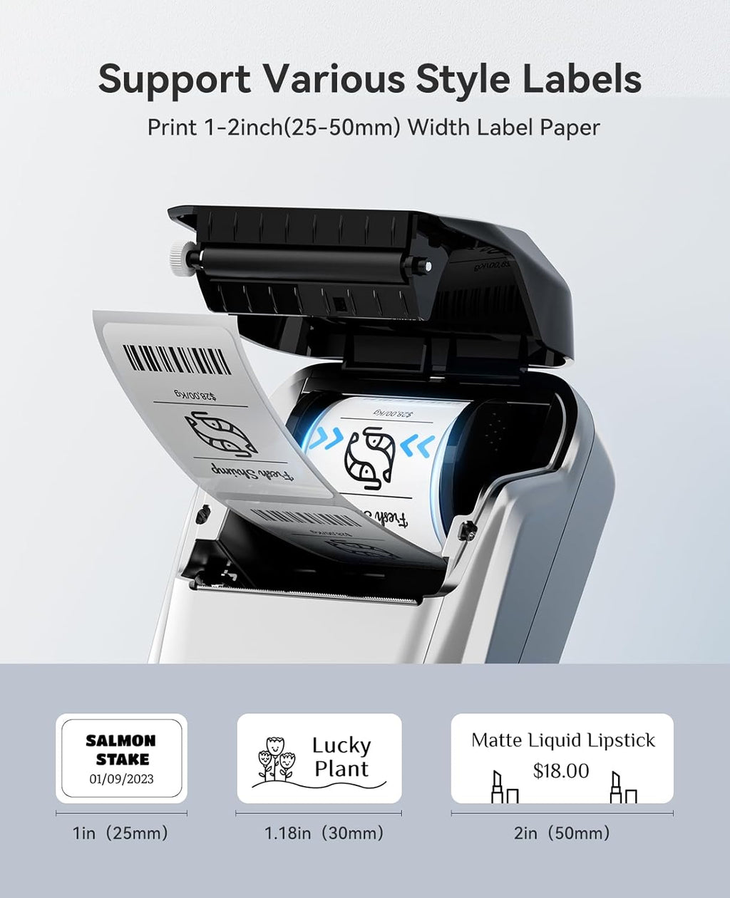 NIIMBOT B1 Label Maker Machine with Tape, Thermal Label Printer Easy to Use for Office Supplies, Home, Business, 2 Inch Label Maker with 2'' x1.18'' Labels-230pcs/Roll