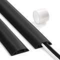 8.5ft Black Cord Protector, Soft Floor Wire Covers - Channel: 0.6"W x 0.32"H