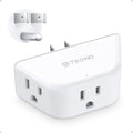 TROND Outlet Extender, 3-Prong Grounded Wall Plug Splitter, 3 Way Angled Outlet Adapter, Cruise Ship Essentials, Plug Expander with 3 Electrical Sockets for Bathroom, Kitchen, White