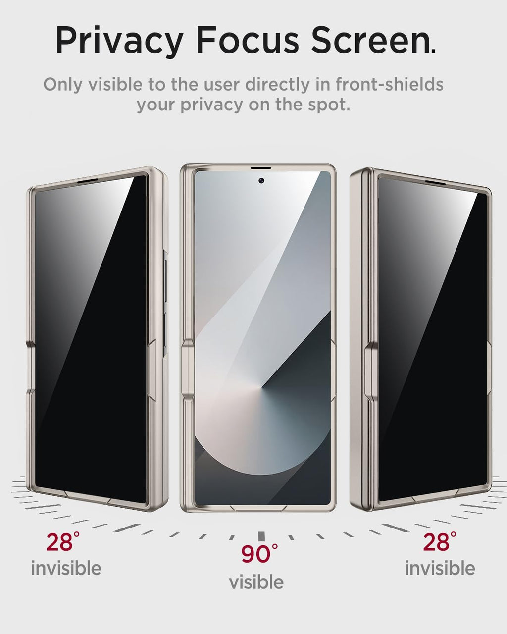 Miimall for Samsung Galaxy Z Fold 7 Case with Privacy Screen Protector, Built-in Adjustable Kickstand & Magnetic Hinge Protection All-Inclusive Protective Case for Galaxy Z Fold 7 5G Titanium Grey