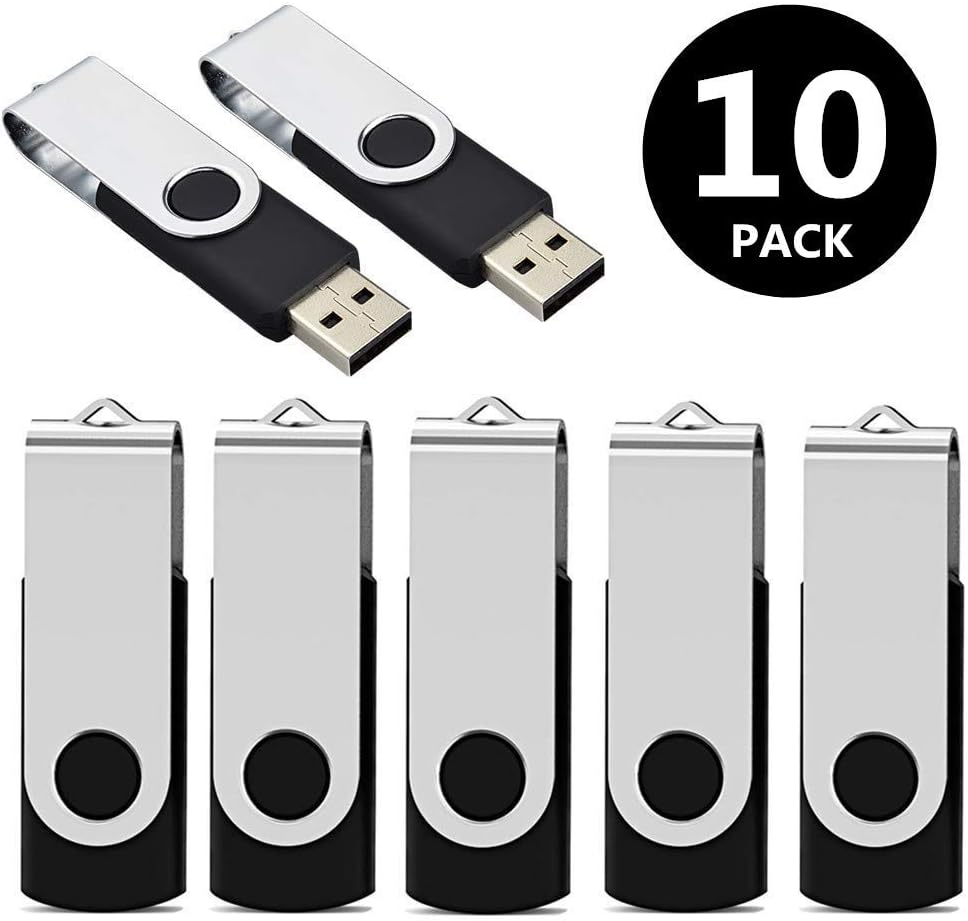 Aiibe 32GB USB 3.0 Flash Drive 10 Pack 32GB USB Flash Drives Bulk Thumb Drive USB Drive USB Stick Jump Drive 32GB 3.0, Black