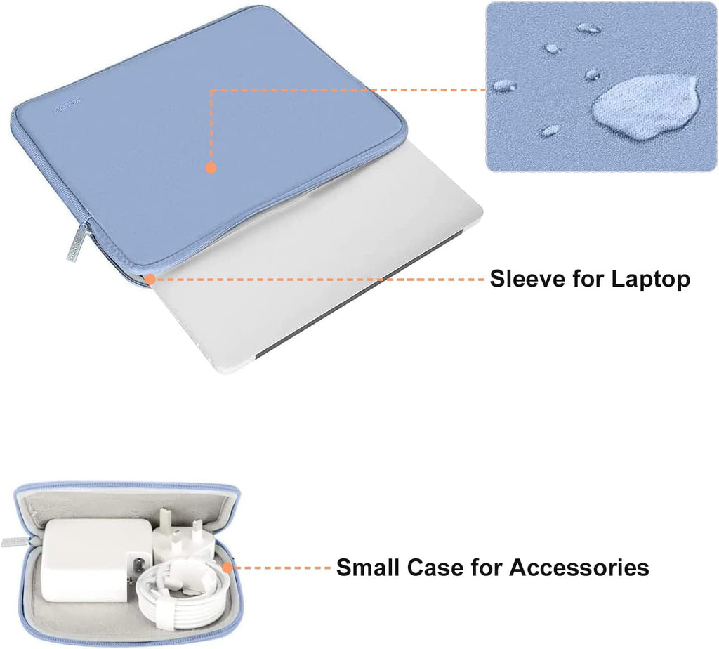 MOSISO Laptop Case 13 inch, 13 inch Laptop Sleeve Bag Compatible with MacBook Air 13 M4 M3 M2 M1 2025-2018 / Pro 13 M2 M1 2025-2016, Neoprene Computer Sleeve Bag with Small Case, Serenity Blue