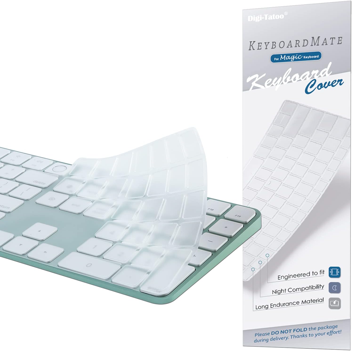 [Not for 2024 Release A3119] Keyboard Cover for iMac Magic Keyboard (Model A2520, Touch ID, with Numeric Key) - Ultra Thin, Protective and Clear Keyboard Cover Protector Skin