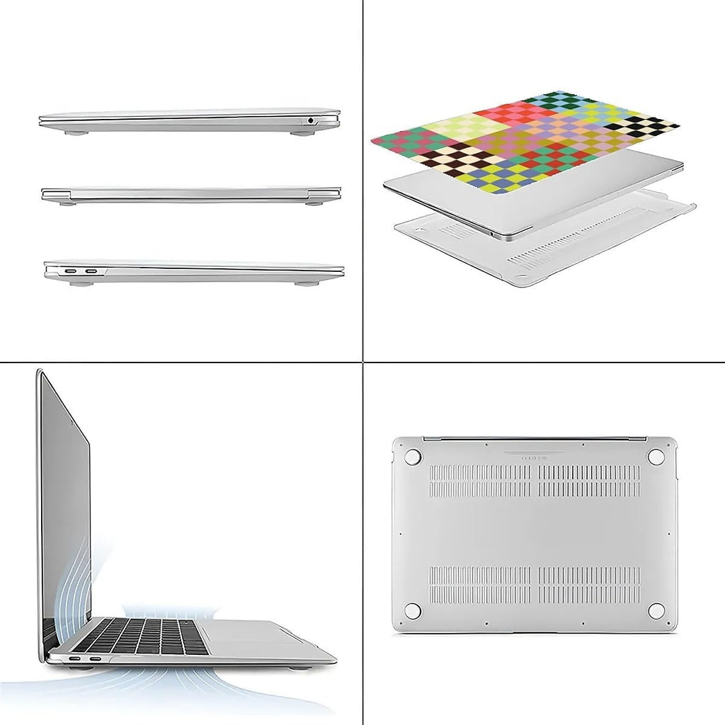 Compatible with MacBook Air 13.3 13.6 Inch Case 2022 2021 2020 2019 Plastic Hard Shell Case Cover,13.3 Air (A1932/A2179/A2337), Colorful Checker