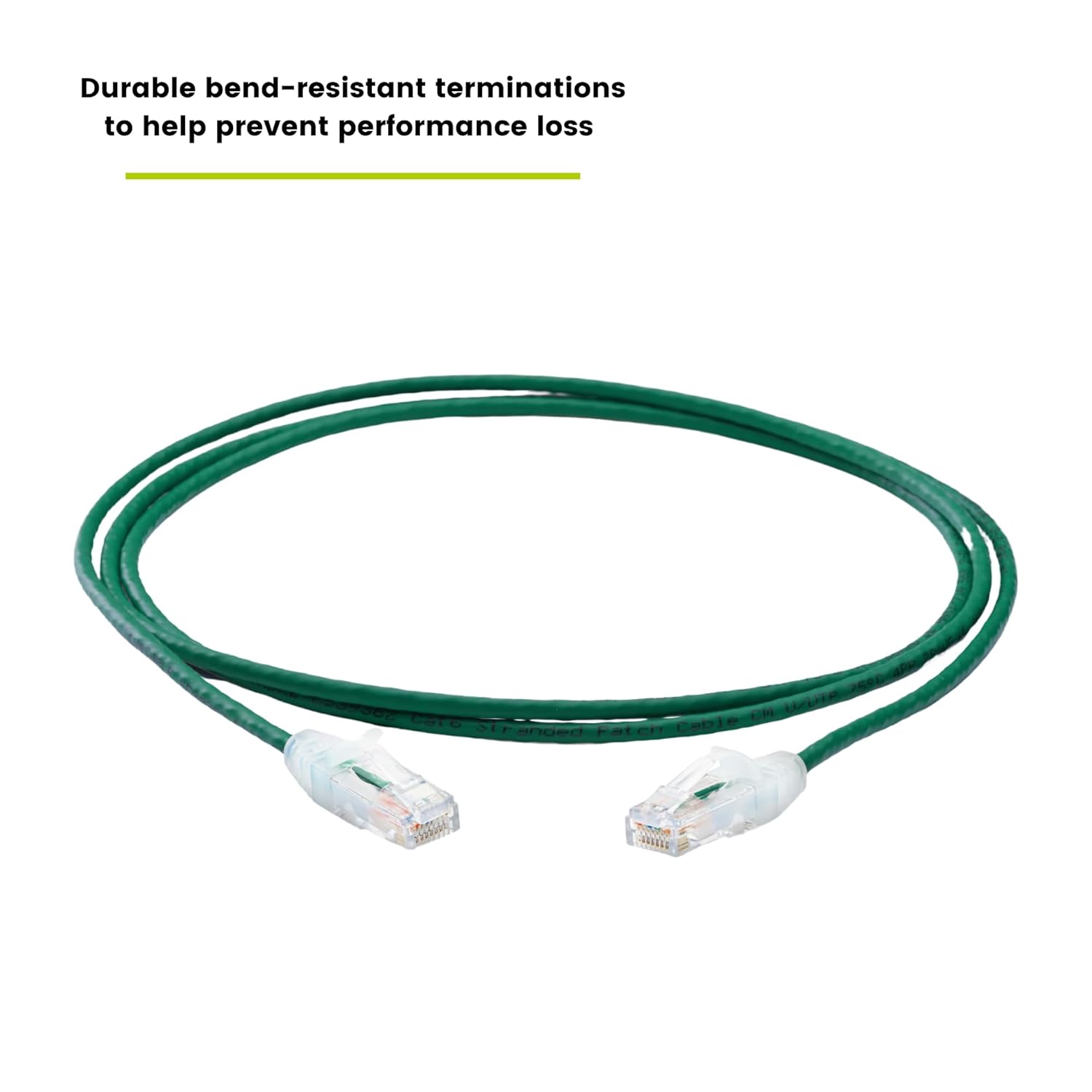 TRUECABLE Cat6 Component Rated Patch Cable, Unshielded (U/UTP), 7ft, Green, 28AWG Solid Copper, Snagless 10G High-Speed Ethernet Cable, PoE++ 4PPoE 100W, UL Listed, RoHS-3, 5 Pack