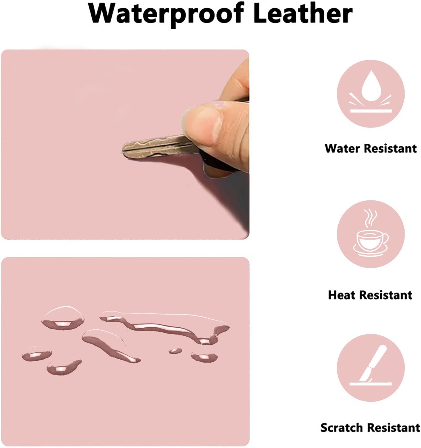 PU Leather Desk Pad Protector Gaming Mouse Pad Non Slip Desk Mat for Keyboard and Mouse Waterproof Desk Writing Pad for Office and Home Desk Accessories(Pink, 47.2 * 17.7)