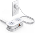 ORICO 20W USB-C PD Travel Power Strip, 4 AC Outlets 3 USB Ports (Fast Charging), 4FT Flat Plug Extension Cord, Cruise Approved, Compact for Business Travel/Dorm -AP3