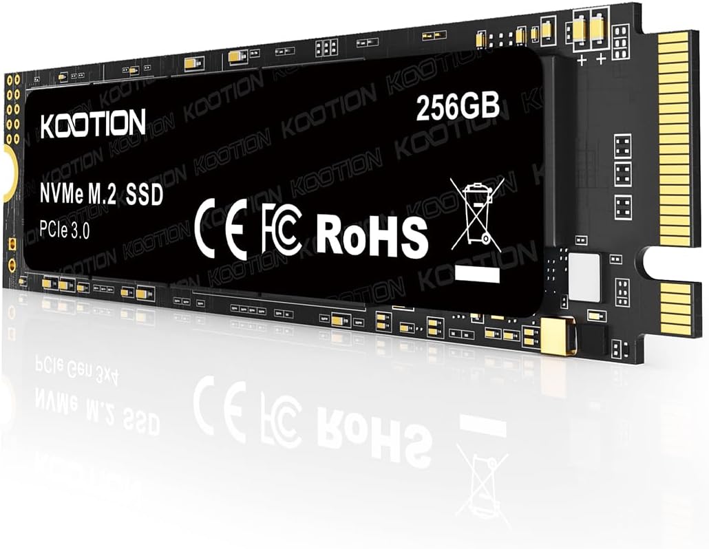 KOOTION 256GB NVMe M.2 PCIe 2280 SSD | Gen3x4 Internal Solid State Drive Hard Drive Up to 3000MB/s | Compatible with Laptop & PC Desktop
