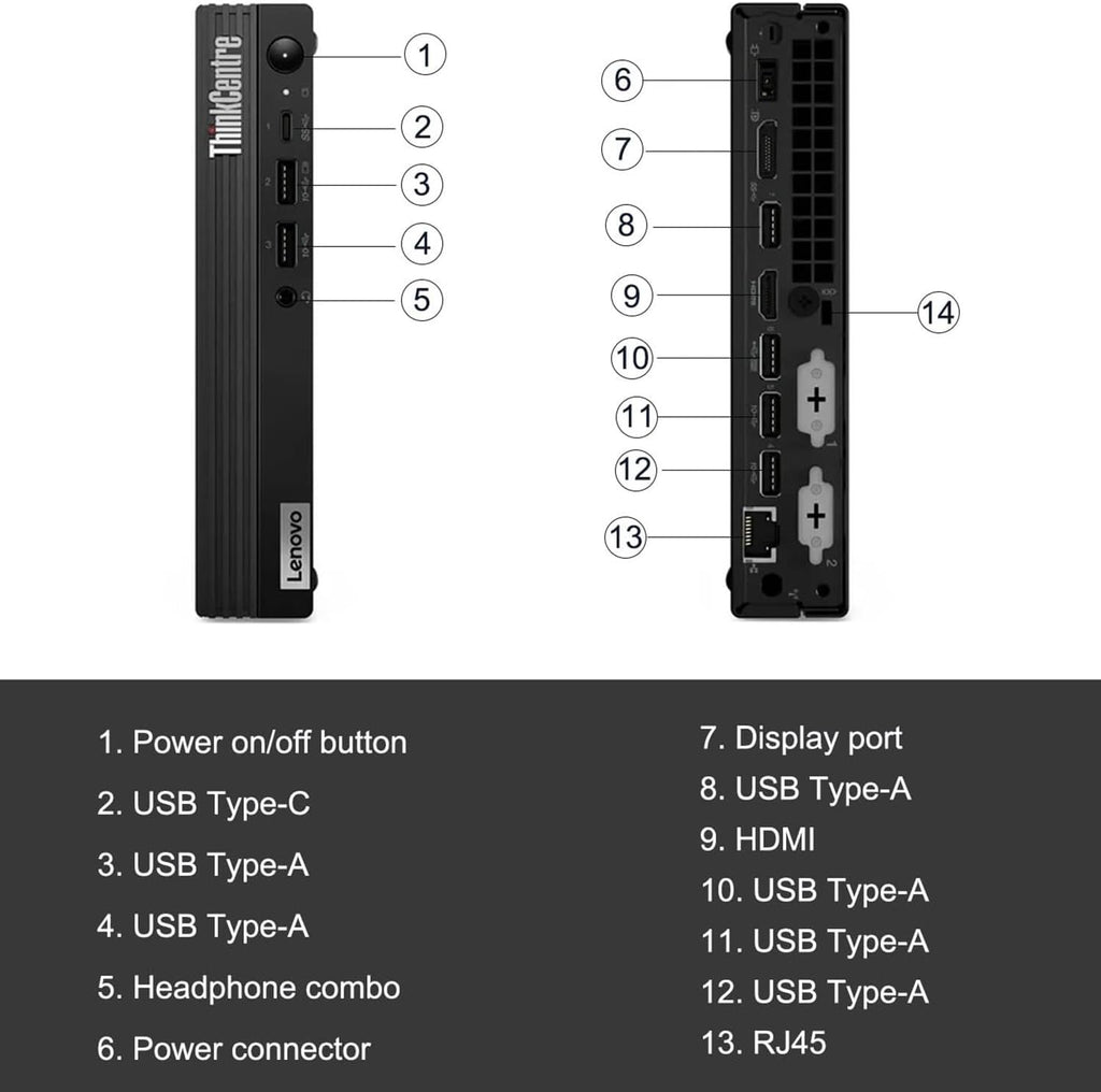 Lenovo ThinkCentre M70q Tiny 1L Business Desktop Computer, 12th Gen Intel Hexa-Core i5-12500T (Beat i7-11700T), 16GB DDR4 RAM, 256GB PCIe SSD, WiFi 6, Bluetooth 5.1, Windows 11 Pro
