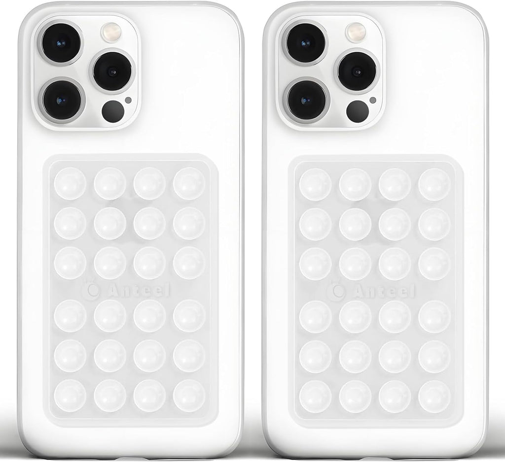 Anteel Medium-Sized Silicone Suction Phone Case Adhesive Mount, Enhanced Suction Power and Upgraded Thickened Sticky Phone Grip, Durable, Hands-Free Sticky Phone Holder, 2.28"x3.46" (TP&TP)