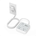 Cruise Essentials, TESSAN Flat Plug Travel Power Strip, Non Surge Protector for Cruise Ship, 3 Outlets 3 USB (1 USB C), 5 FT Extension Cord Small Power Strip with Ring Pull, Portable for Travel