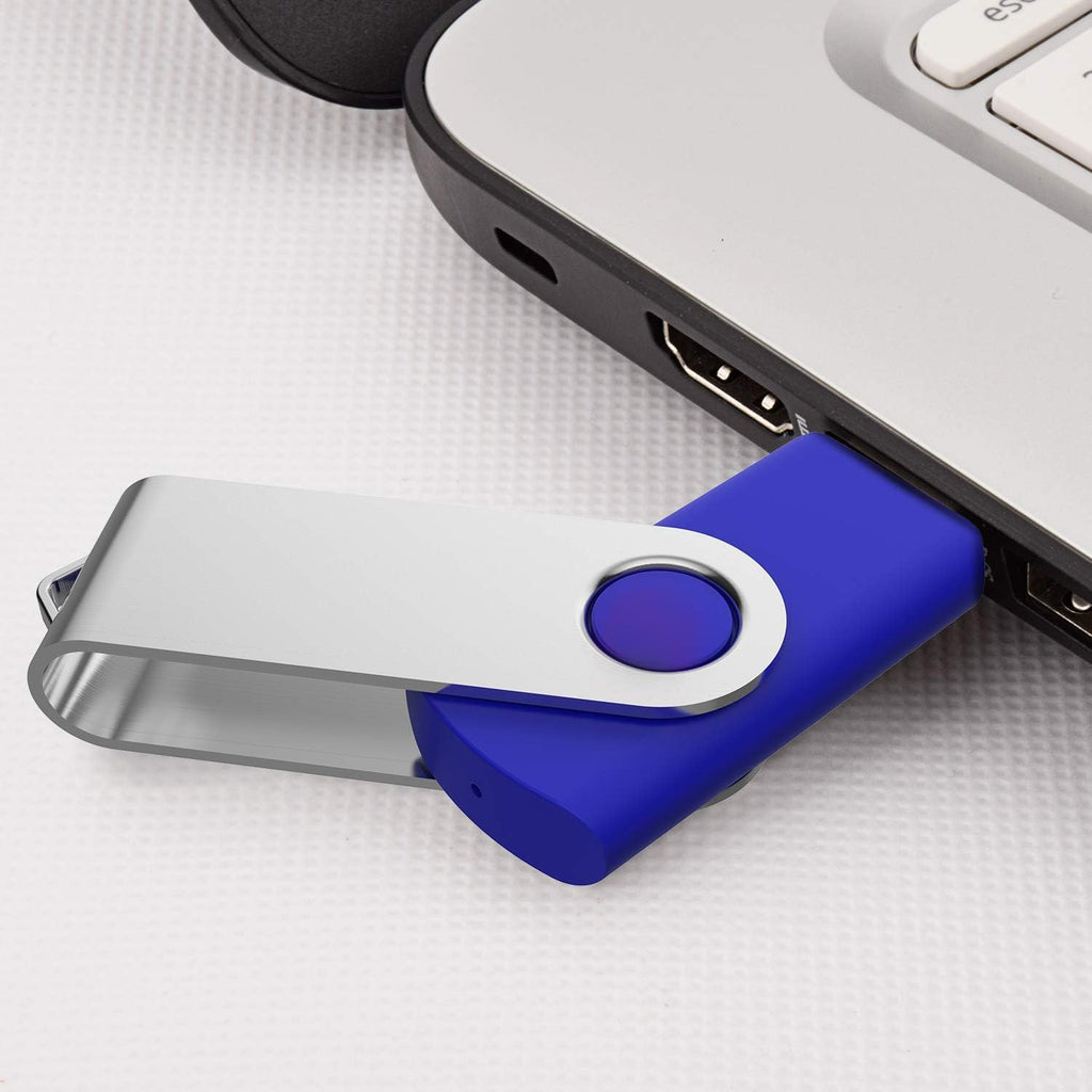 KEXIN Flash Drive 8GB 100 Pack USB Flash Drive 8 GB Thumb Drive USB Drive Bulk Jump Drive Swivel Pen Drive with LED Indicator 8G Blue