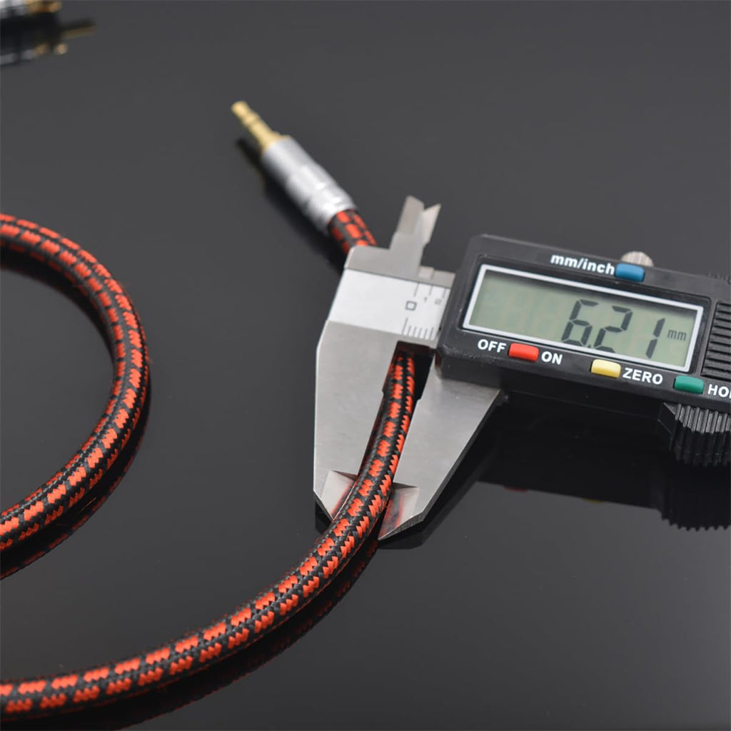 Audiophile High Purity Copper Aux Audio Cable 3.5mm Male to 3.5mm Male Audio Auxiliary Cord Gold-Plated Stereo HiFi Adapter Cable (Straight to Right Angle, 3.2ft/1m)