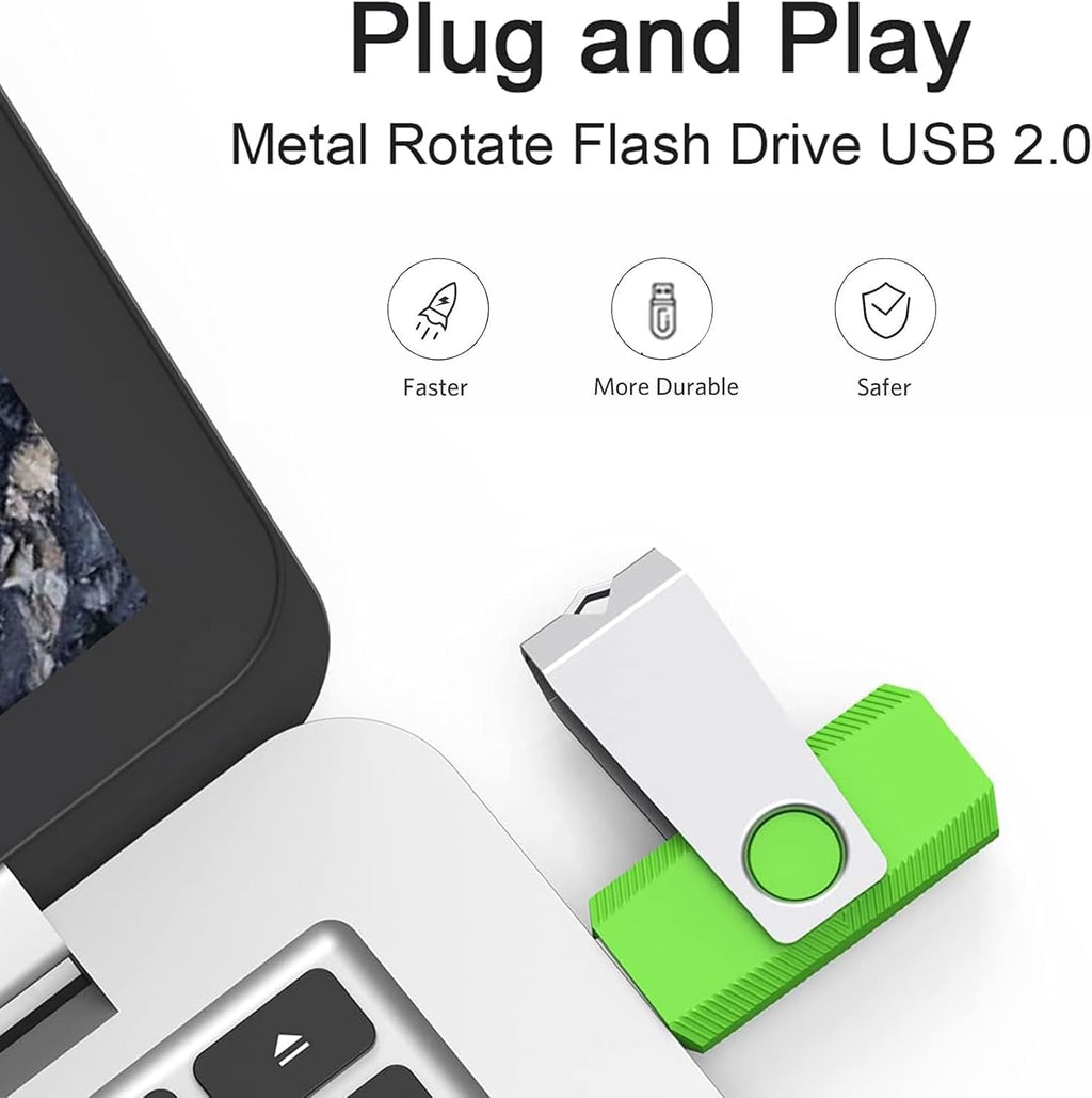 1GB Flash Drive 20 Pack, Wooolken USB 2.0 Thumb Drives Memory Stick with LED Light and Lanyards for Storage and Backup (Mixed Colors: Black Red Blue Orange Green)