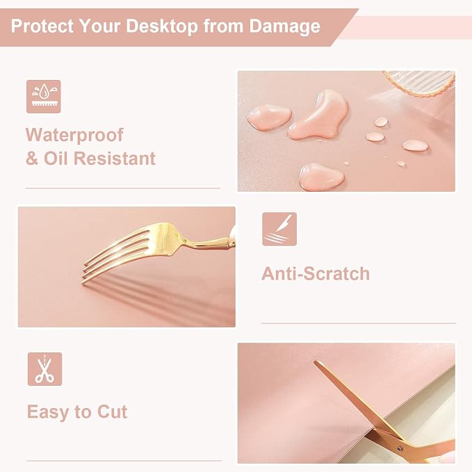 OstepDecor Pink Table Cover Protector 16 x 60 Inch, 1.5mm Thick Plastic Table - Image 5