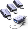 MOSWAG USB C to USB Adapter 4 Pack, USBC Male to USB 3.0 Female MacBook Pro Air Adapter, Type C Thunderbolt 3 OTG Converter for MacBook,Chromebook, Surface,Samsung Galaxy S24 S23, iPhone 15 16