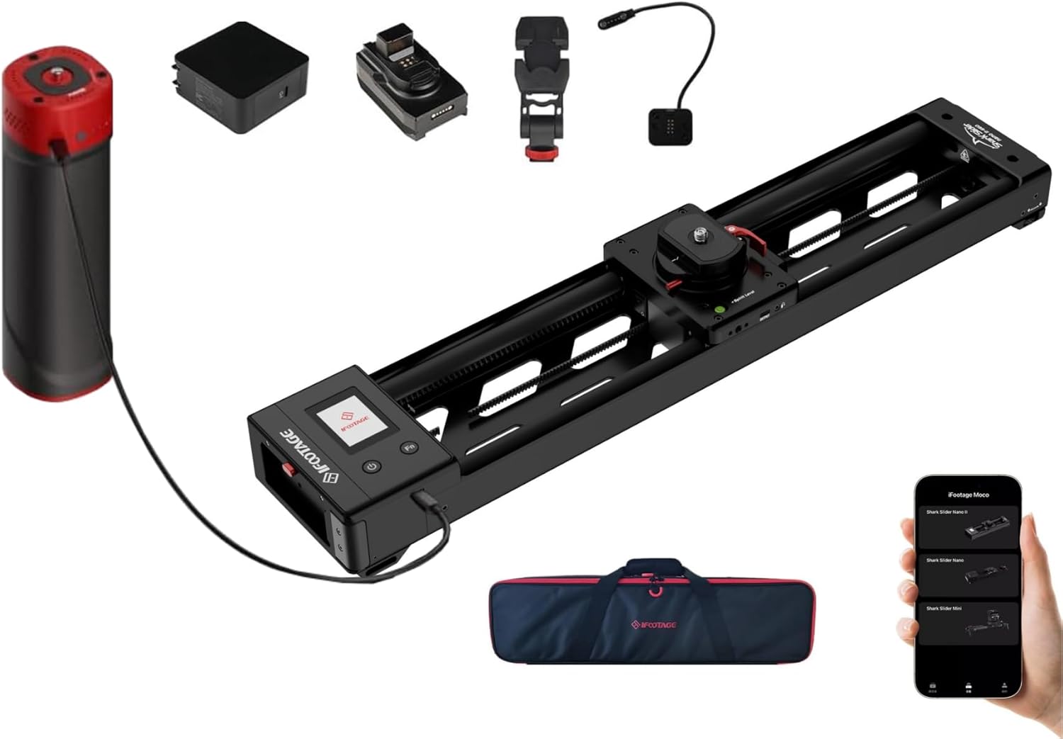 IFOOTAGE Shark Slider Nano II-660 (26inch) Motorized Camera Shark Slider with Dedicated Battery Grip PD140H Combo